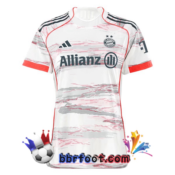 Maillot Foot Bayern Munich Femme Exterieur Blanc 2025/2026