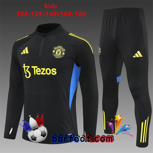 Survetement Foot Manchester United Enfant Noir 2025/2026
