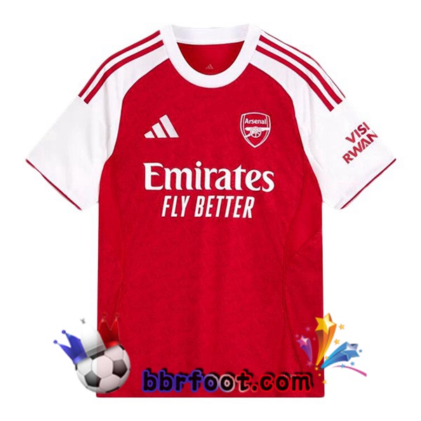 Maillot Foot Arsenal Domicile Rouge Blanc 2025/2026