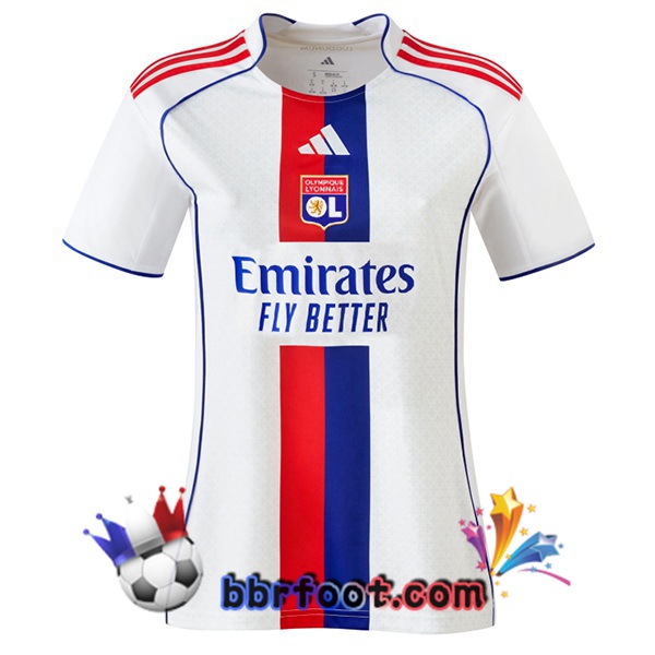 Maillot Foot Lyon OL Femme Domicile Blanc 2025/2026