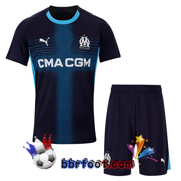 Maillot Foot Marseille OM Enfant Exterieur Bleu Royal 2025/2026