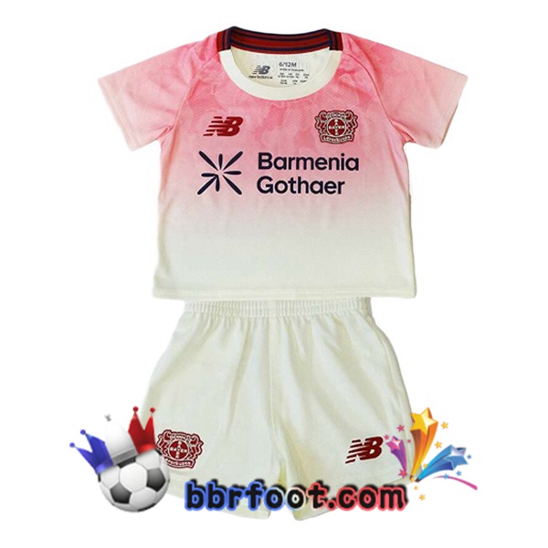 Maillot Foot Bayer 04 Leverkusen Enfant Exterieur Blanc Rose 2025/2026