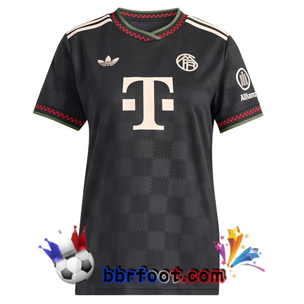 Maillot Foot Bayern Munich Femme Third Noir 2025/2026
