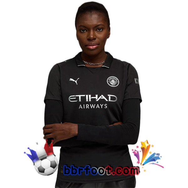 Maillot Foot Manchester City Femme Exterieur Noir 2025/2026