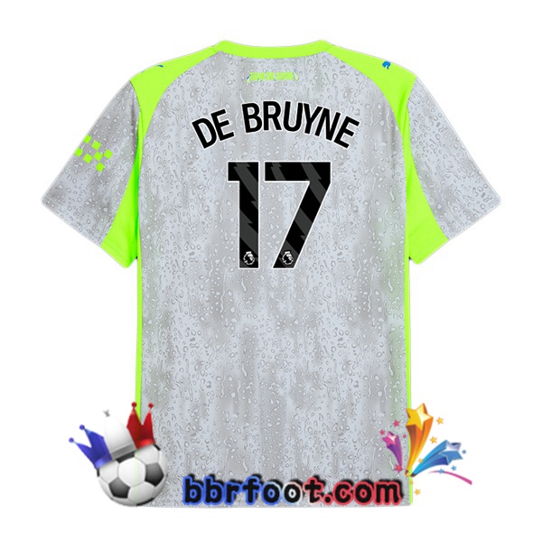 Maillot Foot Manchester City (Kevin De Bruyne 17) Third Gris Vert 2025/2026