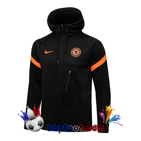 Veste A Capuche FC Chelsea Noir 21/22 Veste A Capuche FC Chelsea Noir 21/22