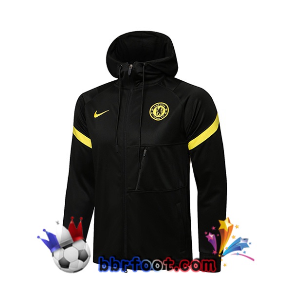 Veste A Capuche FC Chelsea Noir 21/22 Veste A Capuche FC Chelsea Noir 21/22