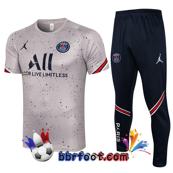 Training T-Shirts Paris PSG Jordan + Pantalon Gris 21/22 Training T-Shirts Paris PSG Jordan + Pantalon Gris 21/22