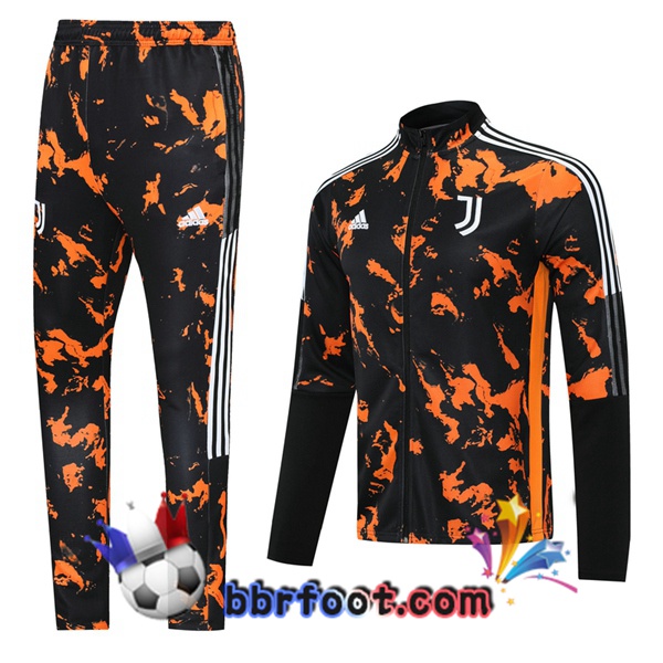 Veste Survetement Foot Juventus Noir Orange 21/22