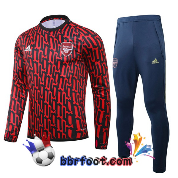 Survetement Foot Arsenal Rouge Noir 20/21