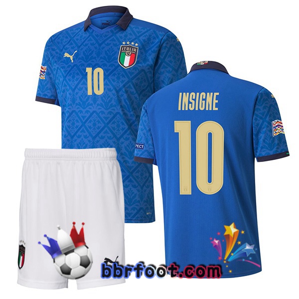 Maillot Equipe de Italie (INSIGNE 10) Enfant Domicile 20/21