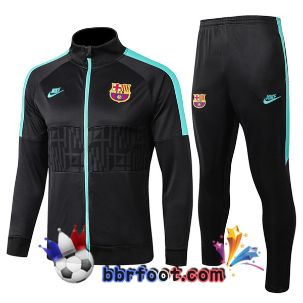 Veste Survetement Foot FC Barcelone Gris Fonce 19/20