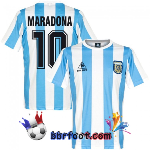1986 Argentine Domicile Retro Maillot de Foot MARADONA #10
