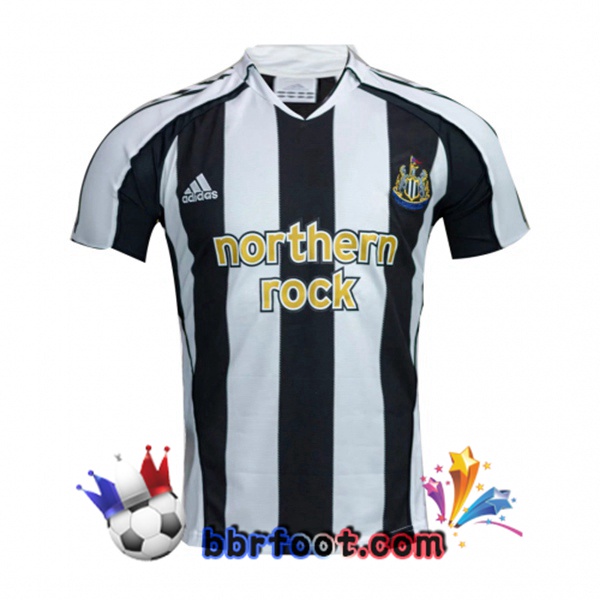 2005-2006 Newcastle United Domicile Retro Maillot de Foot Blanc Noir