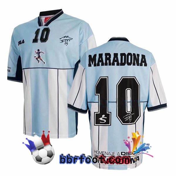 2001 Argentine Diego Maradona 10 Testimonial Retro Maillot de Foot