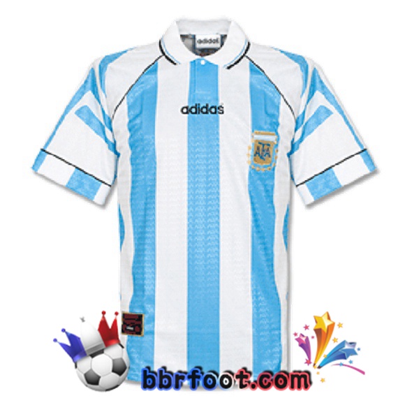 1996 Argentine Domicile Retro Maillot de Foot Bleu Blanc