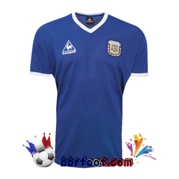 1986 Coupe du monde Argentine Exterieur Retro Maillot de Foot Bleu