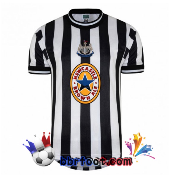 1997-1999 Newcastle United Domicile Retro Maillot de Foot Noir Blanc