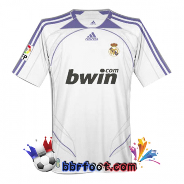 2007-2008 Real Madrid Domicile Retro Maillot de Foot Blanc