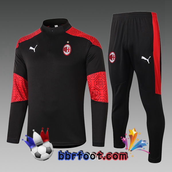 Survetement Foot AC Milan Enfants Noir Rouge 20/21