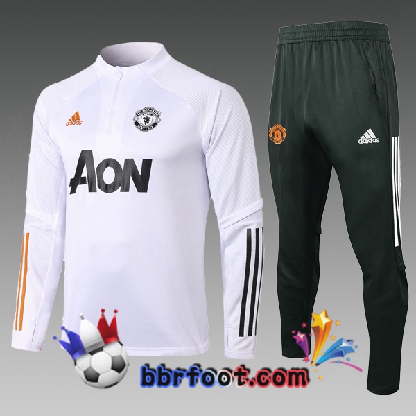Survetement Foot Manchester United Enfants Blanc 20/21