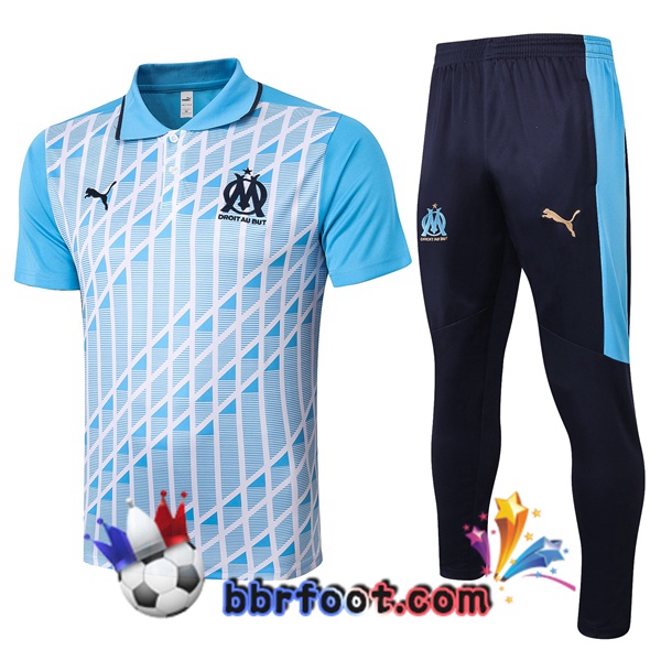 Polo Foot Marseille OM + Pantalon Bleu Blanc 20/21