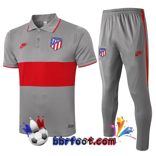 Polo Foot Atletico Madrid + Pantalon Gris Rouge 20/21