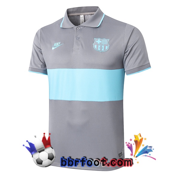 Polo Foot FC Barcelone Gris Vert 20/21