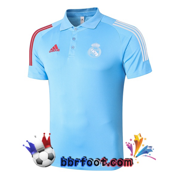 Polo Foot Real Madrid Bleu Clair 20/21