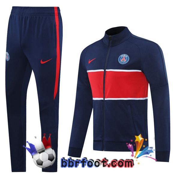 Veste Survetement Foot Pairis PSG Bleu Rouge 20/21
