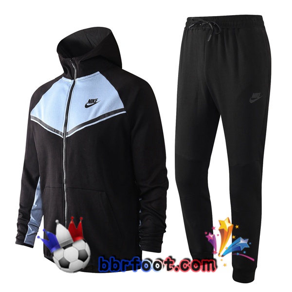 Veste A Capuche Survetement Foot NIKE Noir Bleu 20/21
