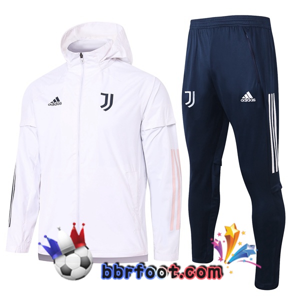 Coupe Vent Survetement Foot Juventus Blanc 20/21