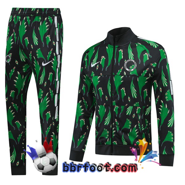 Veste Survetement Foot Nigeria Noir Vert 20/21