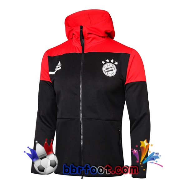 Veste A Capuche Bayern Munich Noir Rouge 20/21